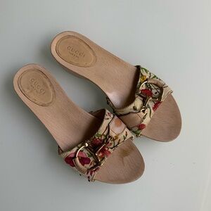 Gucci Wooden Heeled Sandal